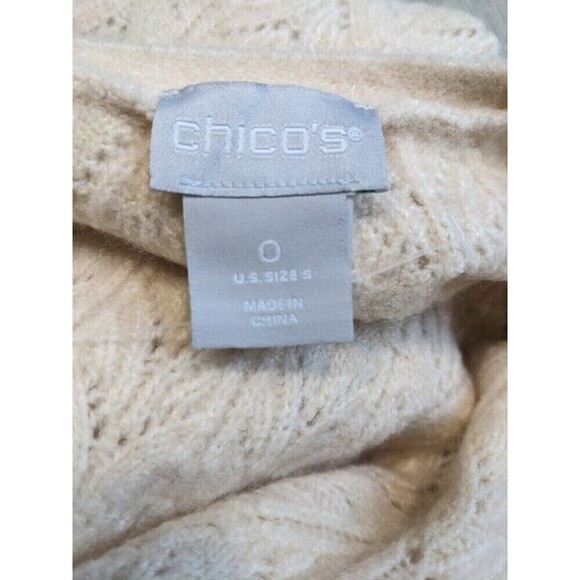 Chico's Women's Small Cable Knit V Neck Sweater - Picture 5 of 8